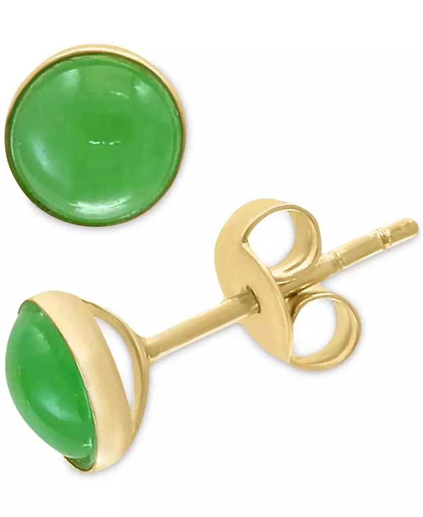 商品Effy|EFFY® Dyed Jade Stud Earrings in 14k Yellow Gold,价格¥2338,第3张图片详细描述