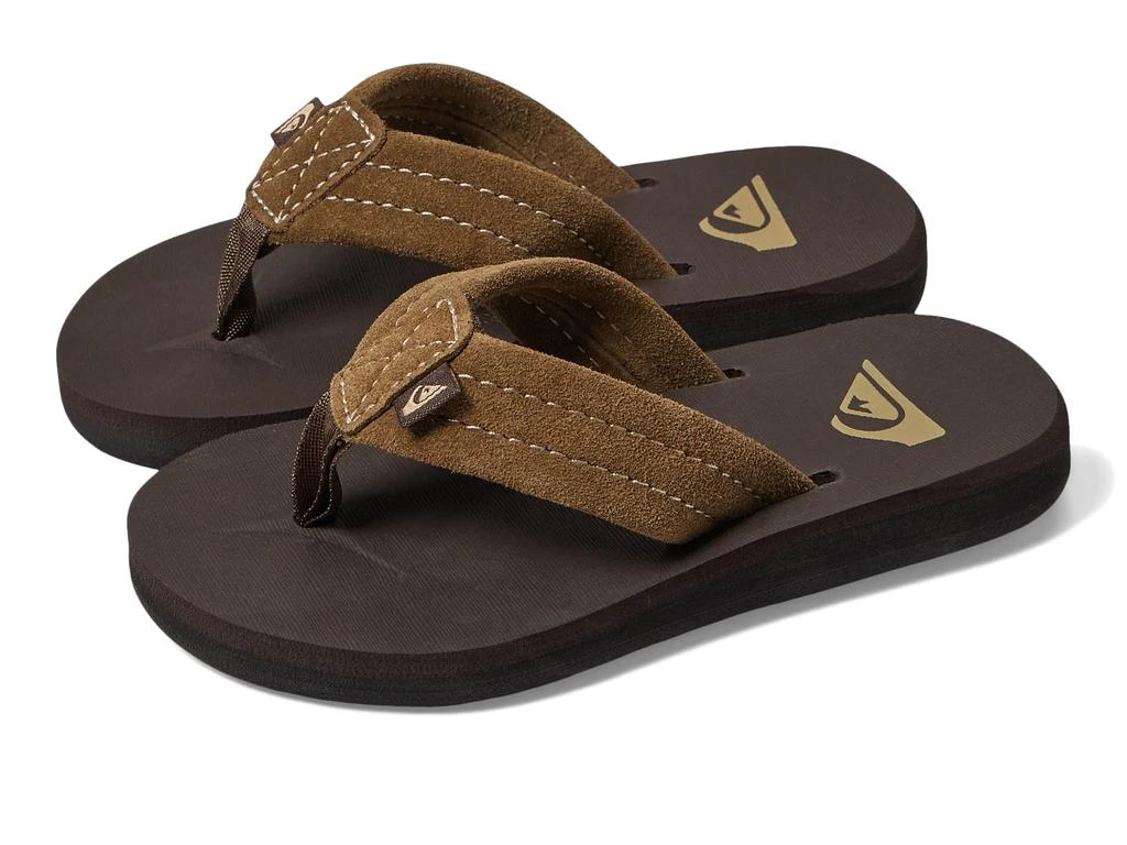 商品Quiksilver|Quiksilver Kids Carver Suede Core Flip Flops (Toddler/Little Kid/Big Kid),价格¥146,第1张图片