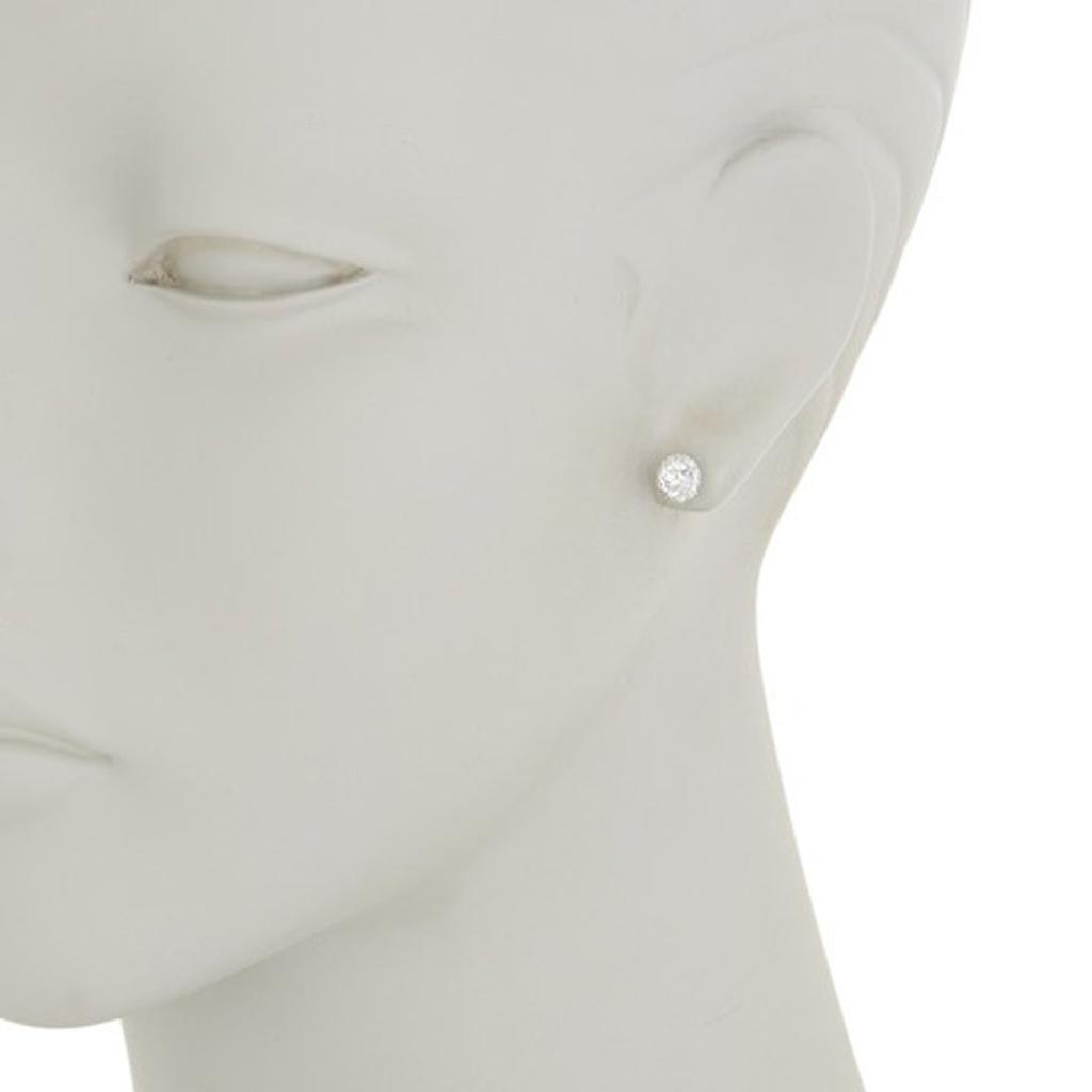 Adornia Swarovski Crystal Halo Earrings White Rhodium .925 Sterling Silver商品第2张图片规格展示