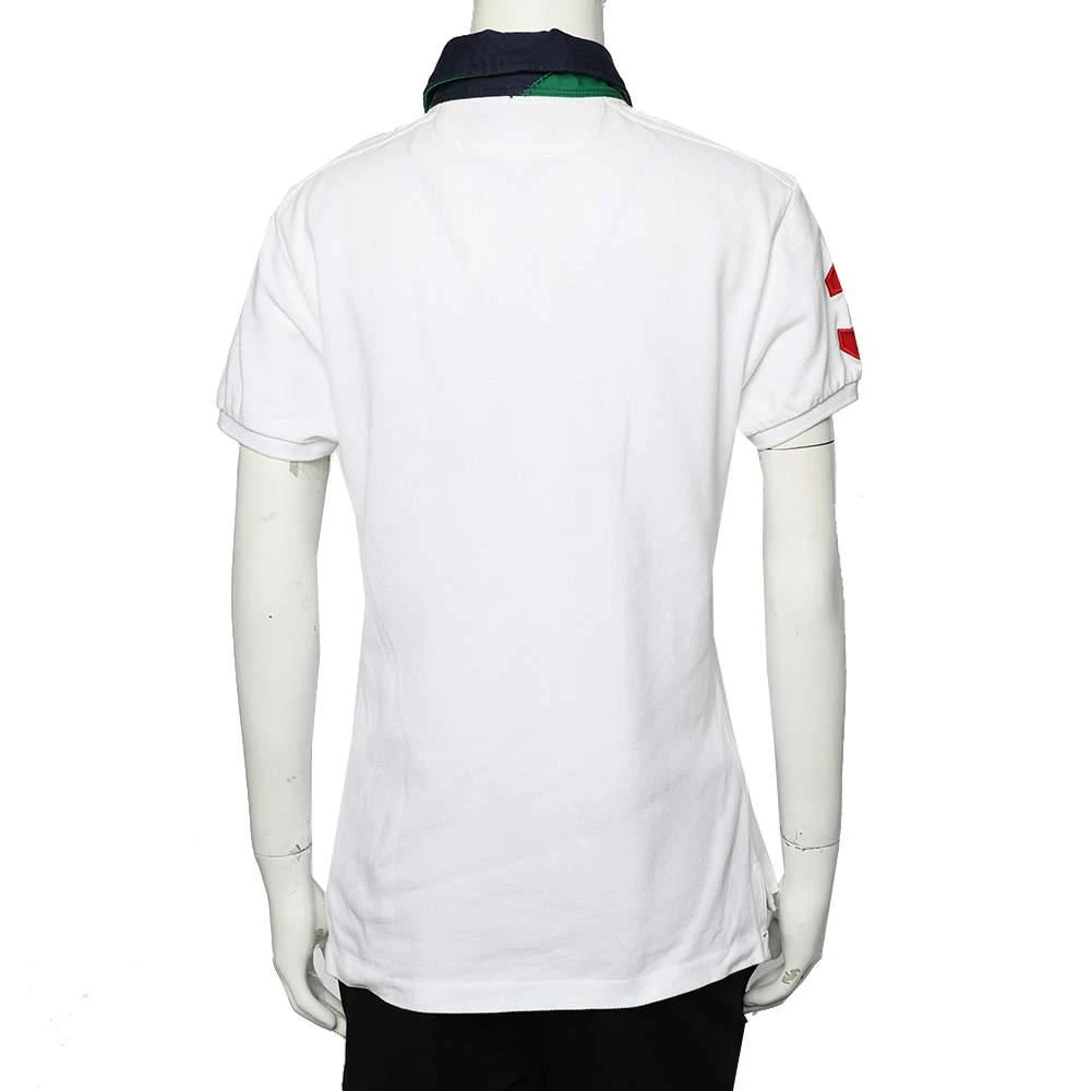 商品[二手商品] Ralph Lauren|Ralph Lauren White Cotton Pique Contrast Collar Detail Polo T-Shirt L,价格¥1063,第3张图片详细描述