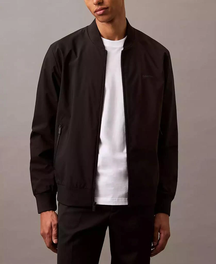 商品Calvin Klein|Men's Logo-Print Matte Bomber Jacket,价格¥735,第1张图片
