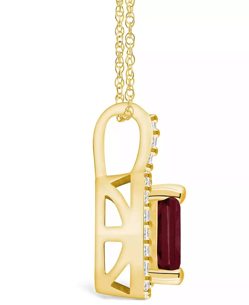 商品Macy's|Garnet (2 Ct. T.W.) and Diamond (1/4 Ct. T.W.) Halo Pendant Necklace in 14K Yellow Gold,价格¥7063,第3张图片详细描述