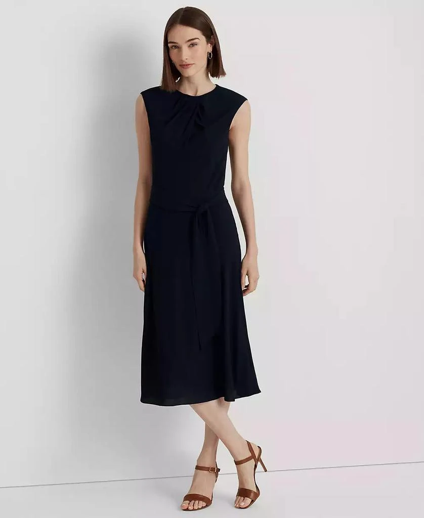 商品Ralph Lauren|Women's Bubble Crepe Cap-Sleeve Dress,价格¥1101,第1张图片