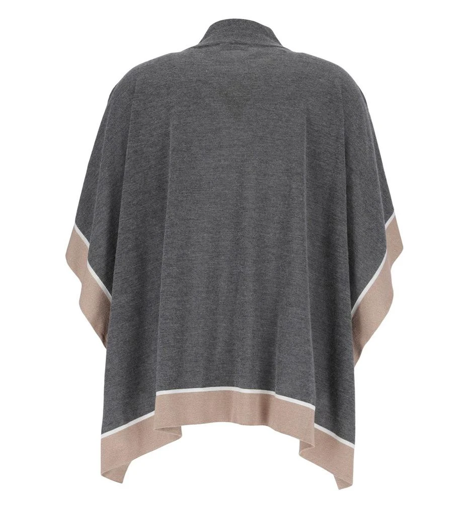 商品Brunello Cucinelli|Brunello Cucinelli Turtleneck Knitted Cape Jacket,价格¥27068,第2张图片详细描述