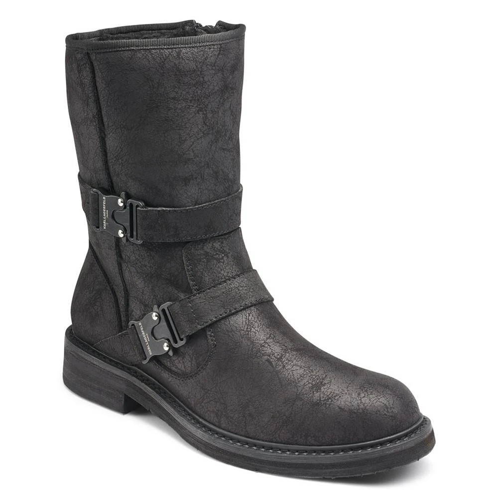 商品Karl Lagerfeld Paris|Karl Lagerfeld Men's Double Buckle Tire Tread Sole Boot,价格¥1674,第1张图片