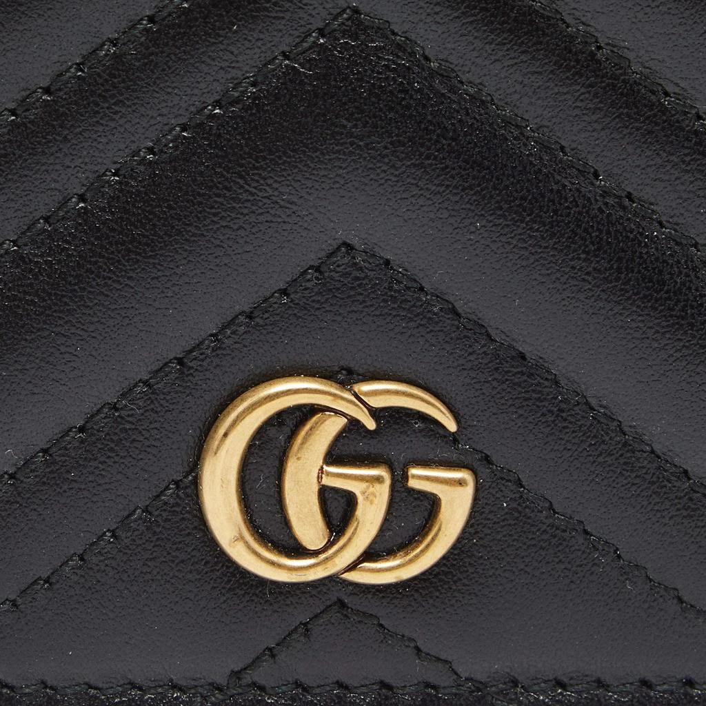 Gucci Black Matelassé Leather GG Marmont Card Case 商品