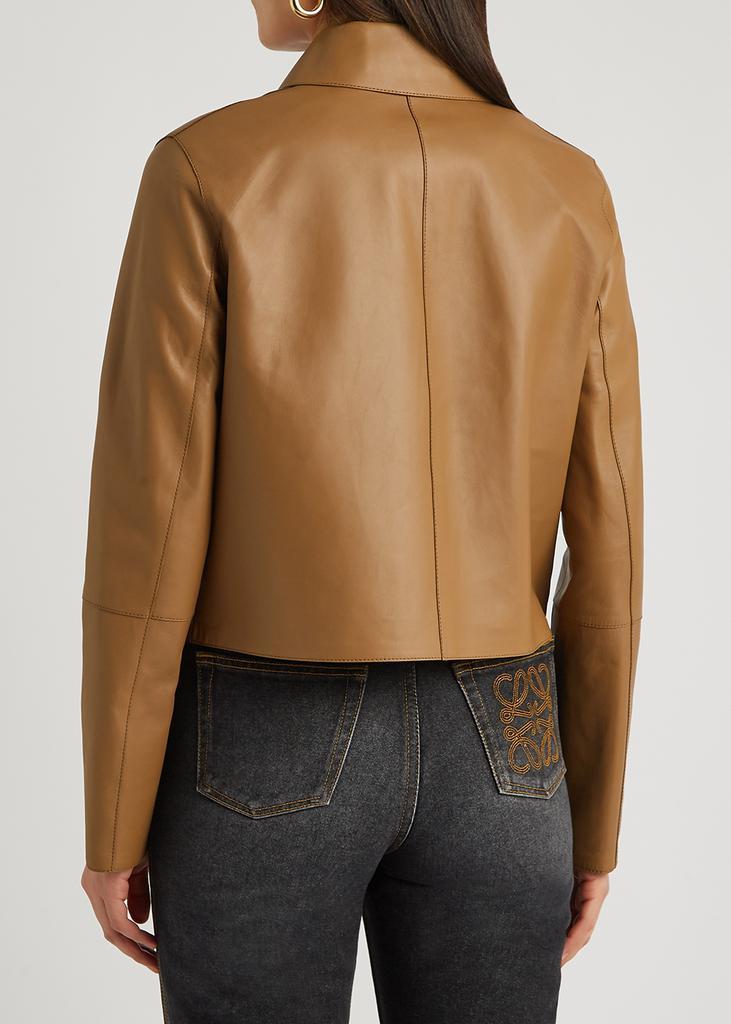 商品Loewe|Brown cropped leather jacket,价格¥17509,第5张图片详细描述