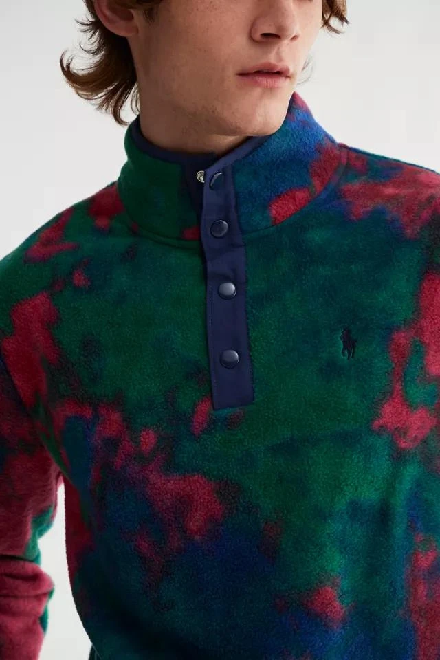 商品Ralph Lauren|Polo Ralph Lauren Tie-Dye Fleece Quarter Snap Pullover Sweatshirt,价格¥944,第3张图片详细描述