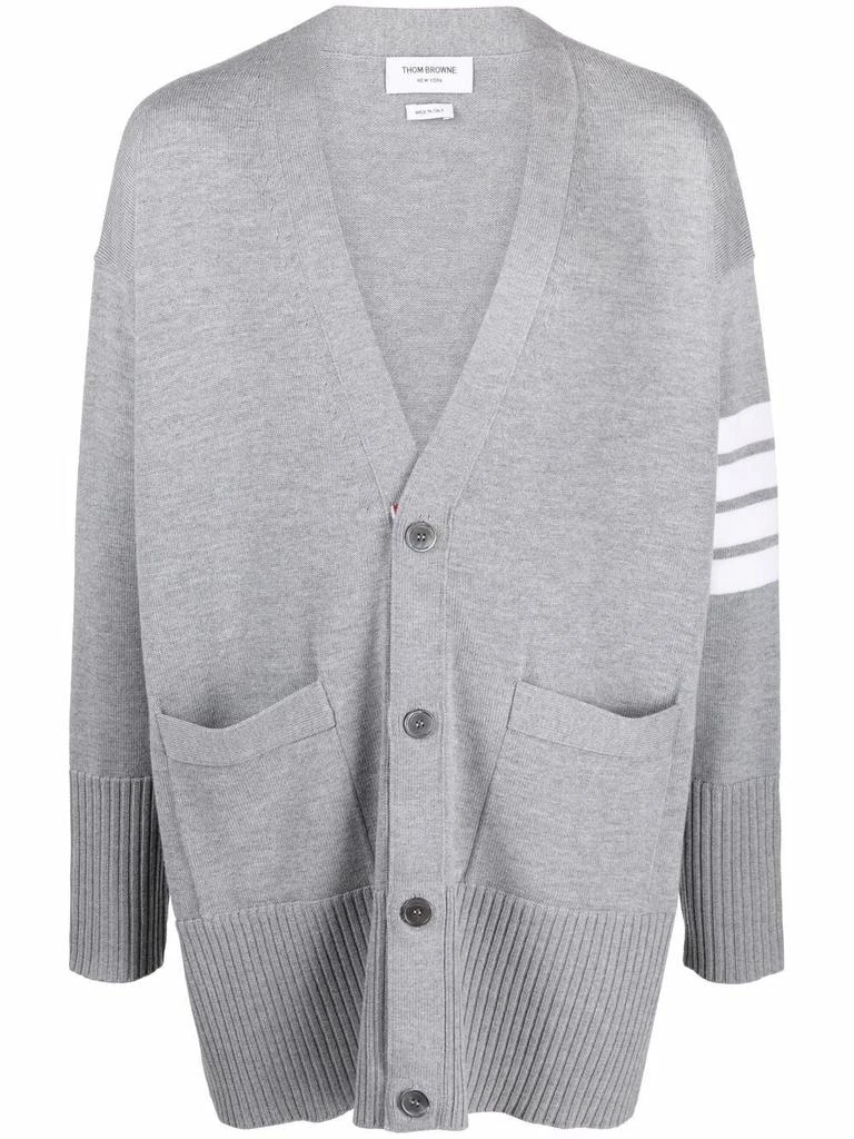 商品Thom Browne|THOM BROWNE ELONGATED CARDIGAN W/ 4BAR IN FINE MERINO WOOL,价格¥4670,第4张图片详细描述