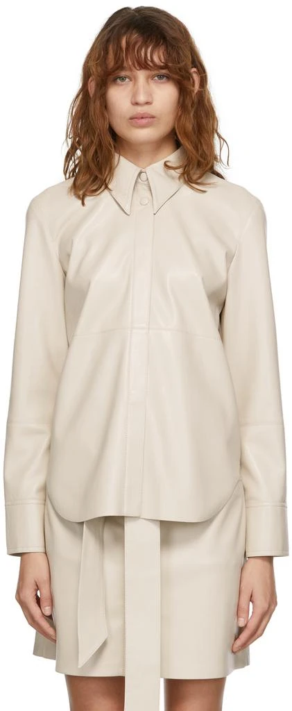 商品Nanushka|Beige Naum Vegan Leather Shirt,价格¥1674,第1张图片