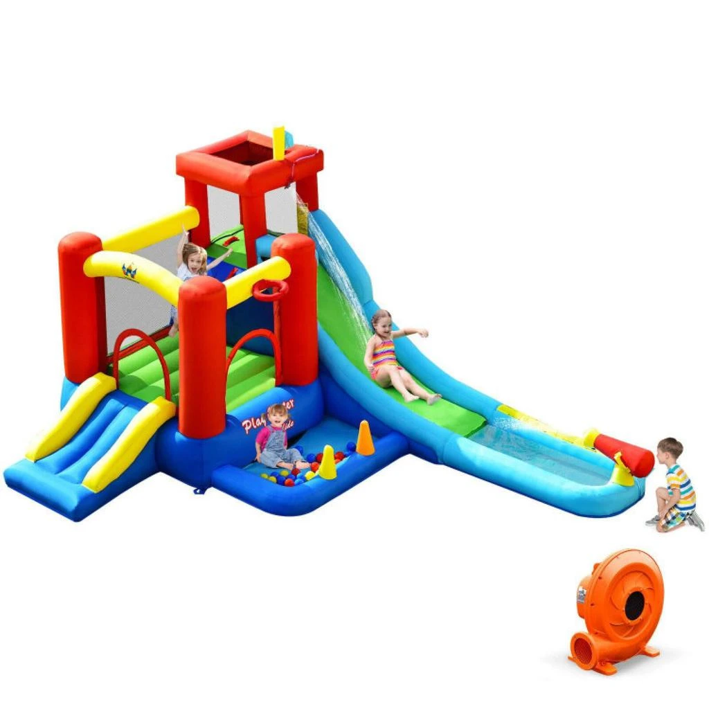 商品Hivvago|9-in-1 Inflatable Kids Water Slide Bounce House with 860W Blower,价格¥4638,第1张图片