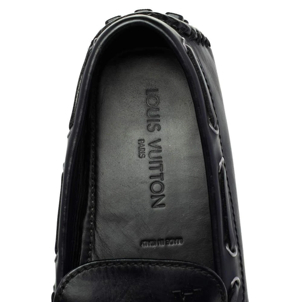 Louis Vuitton Black Leather Bow Slip On Loafers Size 43.5 商品