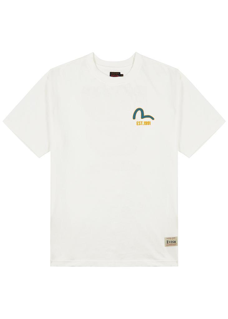 商品Evisu|Zip-up Daruma And Fortune Cat cotton T-shirt,价格¥872,第1张图片