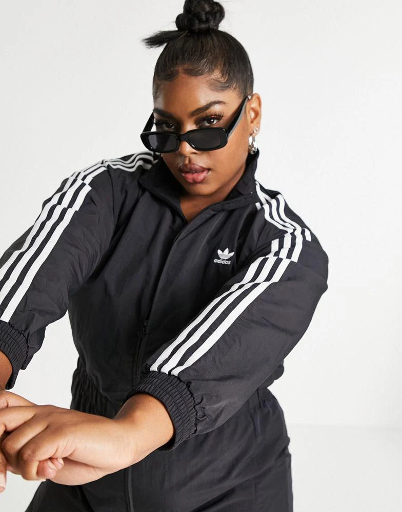 商品Adidas|adidas Originals Plus adicolor three stripe boilersuit in black,价格¥443,第3张图片详细描述