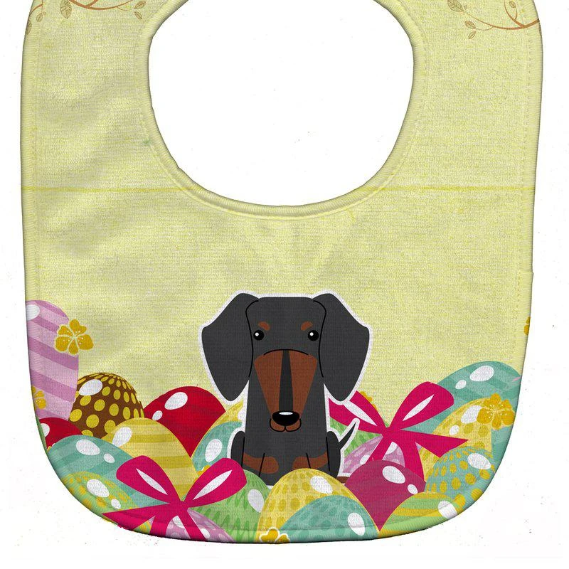 商品Caroline's Treasures|Easter Eggs Dachshund Black Tan Baby Bib,价格¥83,第1张图片