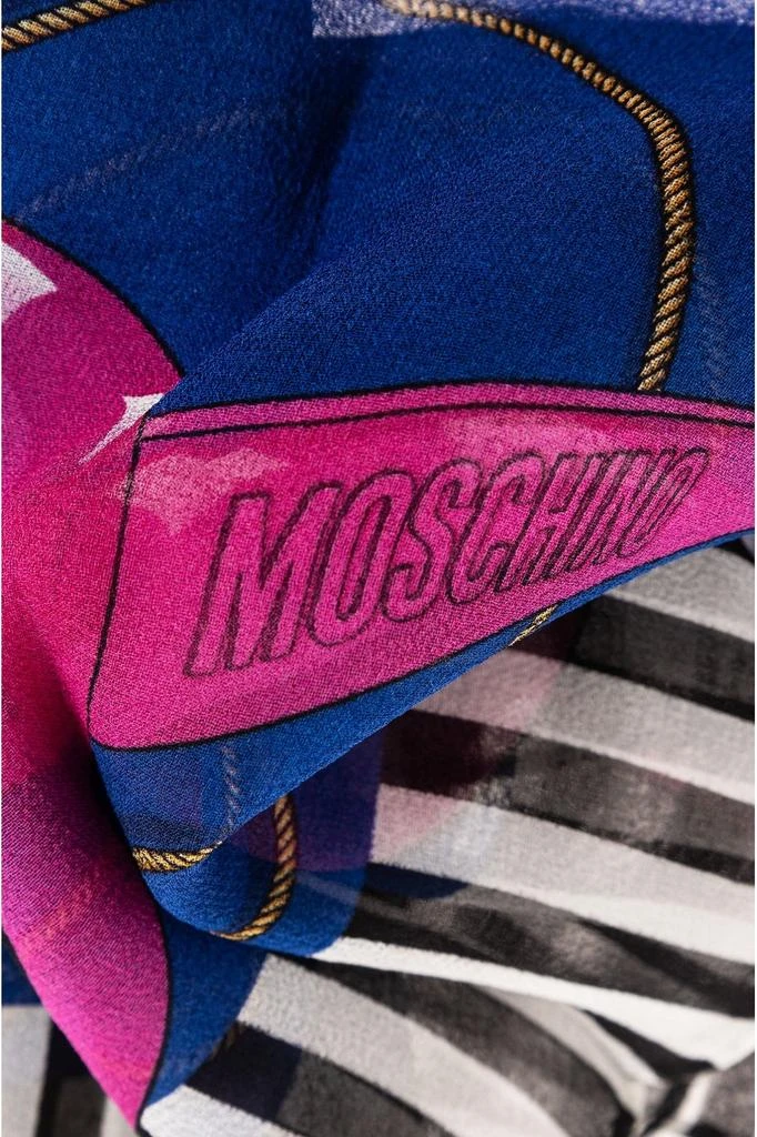 商品Moschino|Moschino Stripe-Trim Square Shape Scarf,价格¥348,第2张图片详细描述