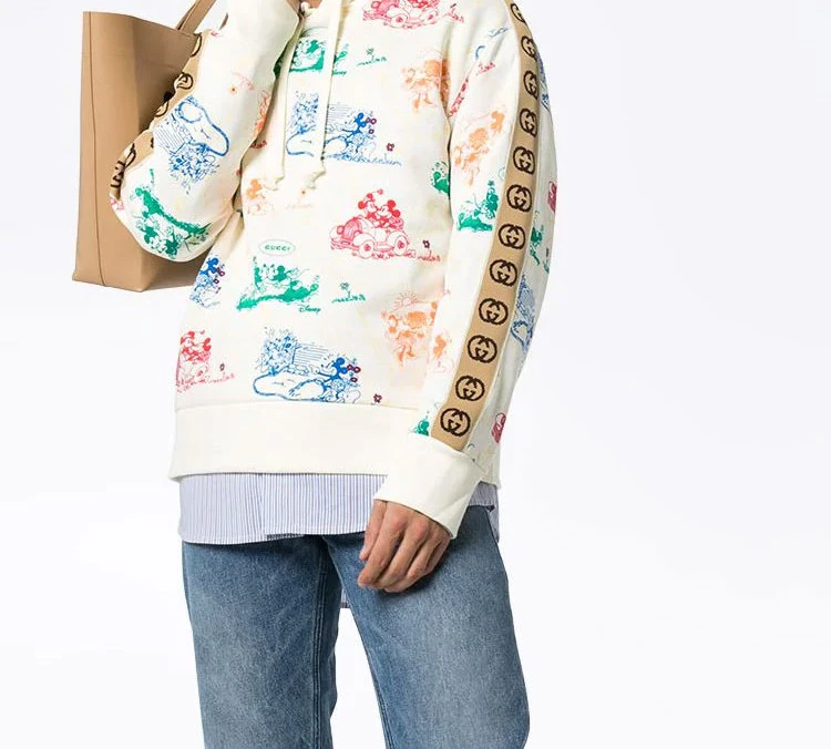 商品[国内直发] Gucci|古驰 x Disney/迪士尼 联名款 Mickey Mouse Printed  Hoodie 米老鼠印花连帽卫衣 男款 白色,价格¥5298,第5张图片详细描述