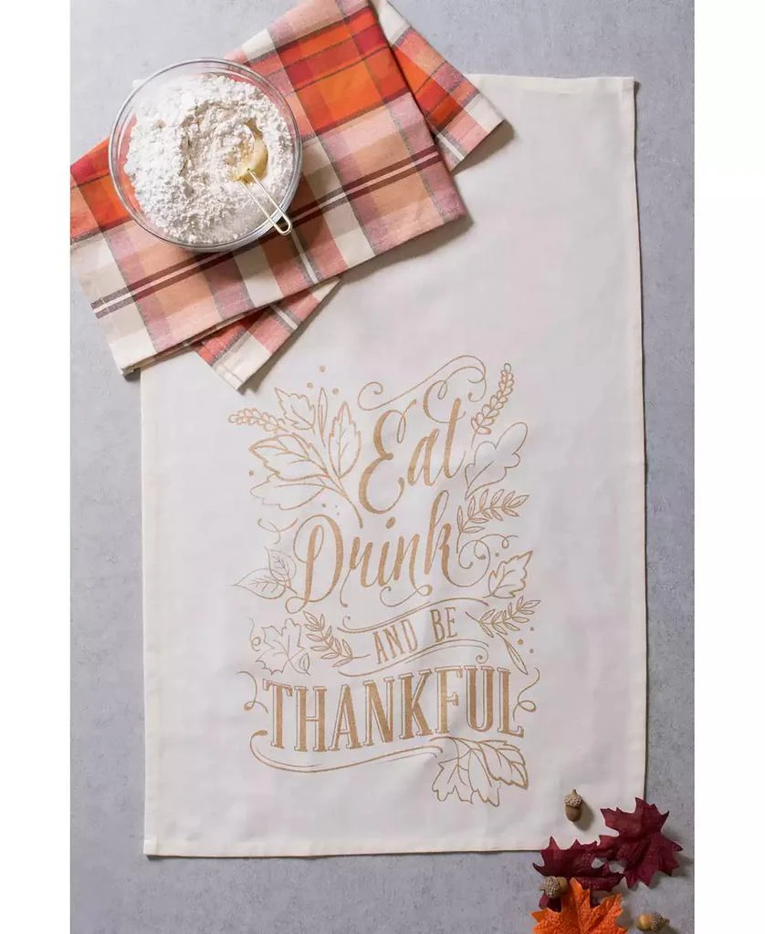 Assorted Check Fall Be Thankful Printed Dishtowel Set 商品