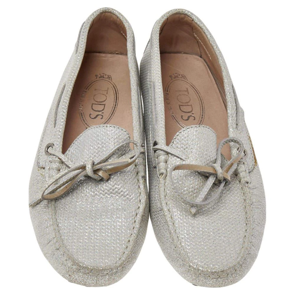 商品[二手商品] Tod's|Tod's Silver Glitter Slip on Loafers Size 36,价格¥978,第3张图片详细描述