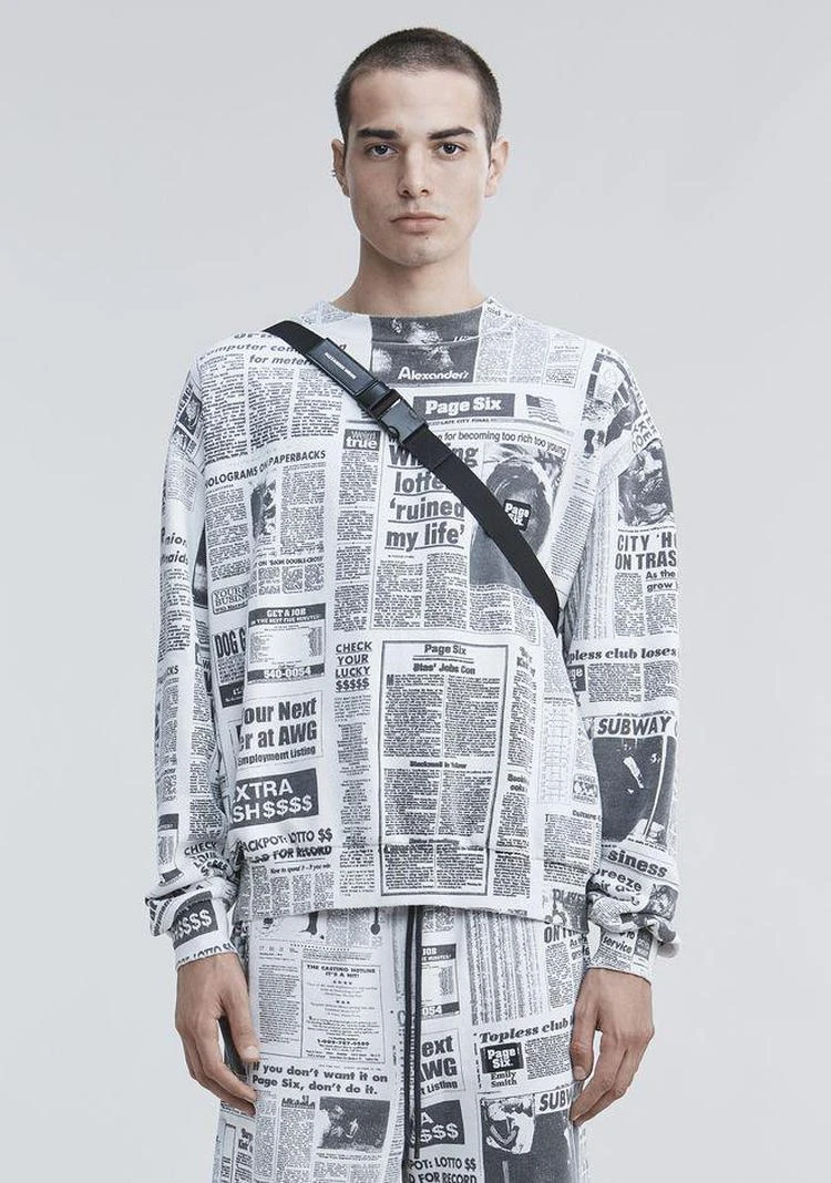 商品Alexander Wang|PAGE SIX NEWSPAPER SWEATSHIRT,价格¥2041,第3张图片详细描述