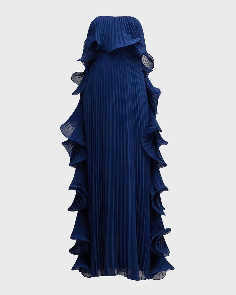商品Badgley Mischka|Strapless Pleated Ruffle Gown,价格¥3373,第2张图片详细描述