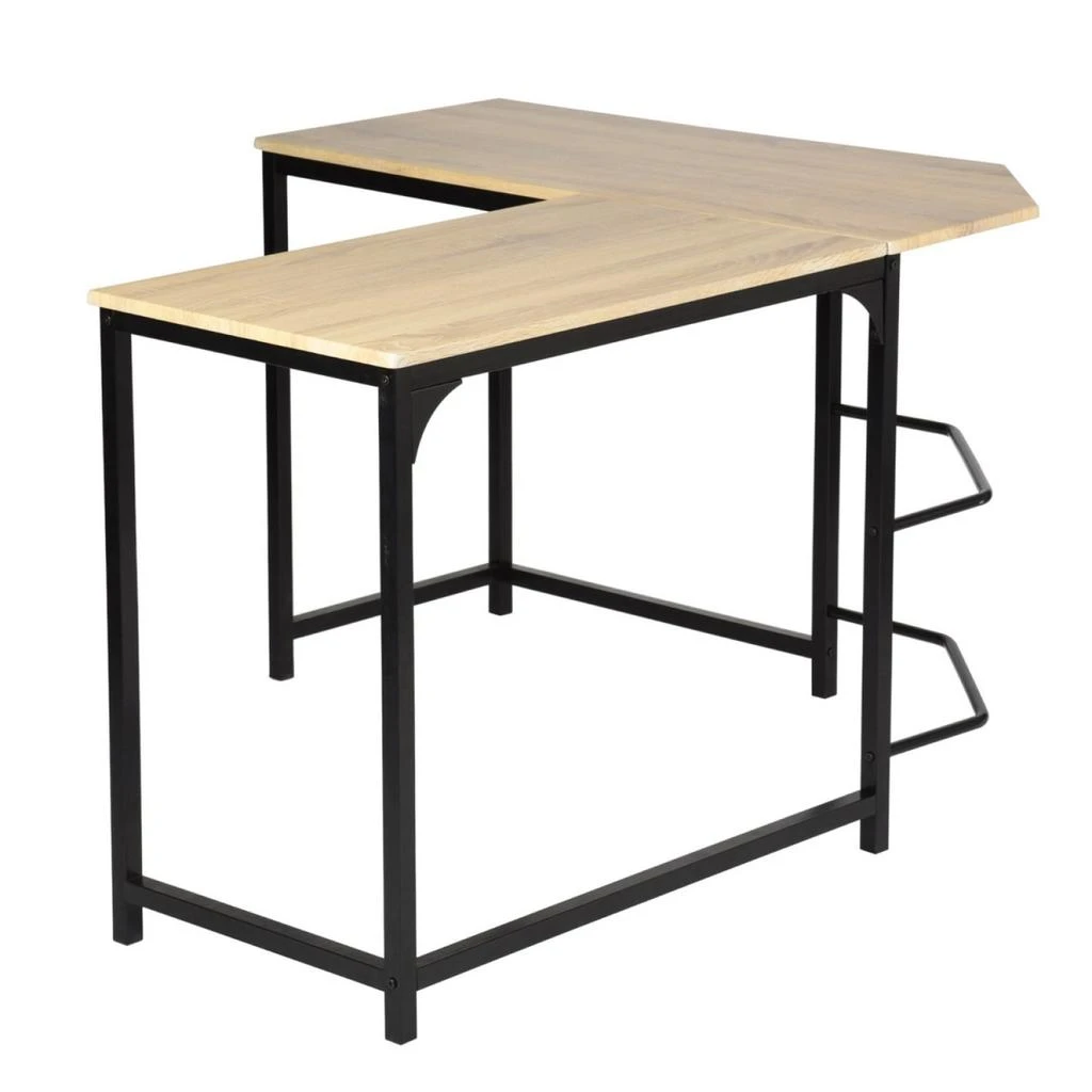 商品Simplie Fun|34.6" X 42.5" L Shaped Computer Desk PC Laptop Table Wood Workstation,价格¥1455,第4张图片详细描述