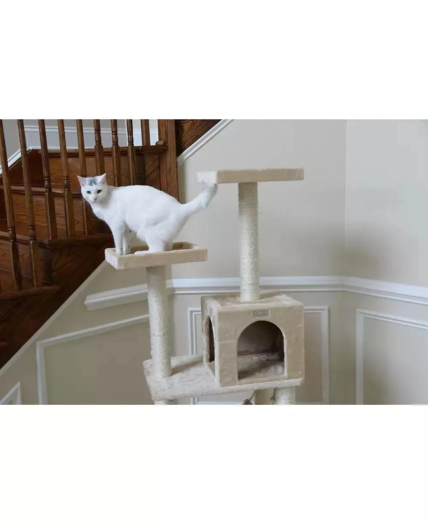 商品Macy's|57-Inch Real Wood Cat Tree With Perches, Ramp, Condo & Hammock,价格¥1207,第4张图片详细描述