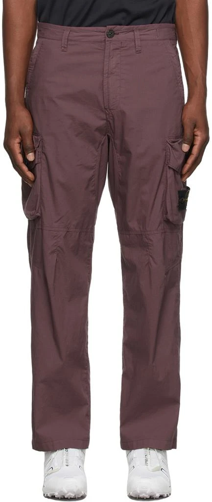 商品Stone Island|Burgundy Cotton Cargo Pants,价格¥1919,第1张图片