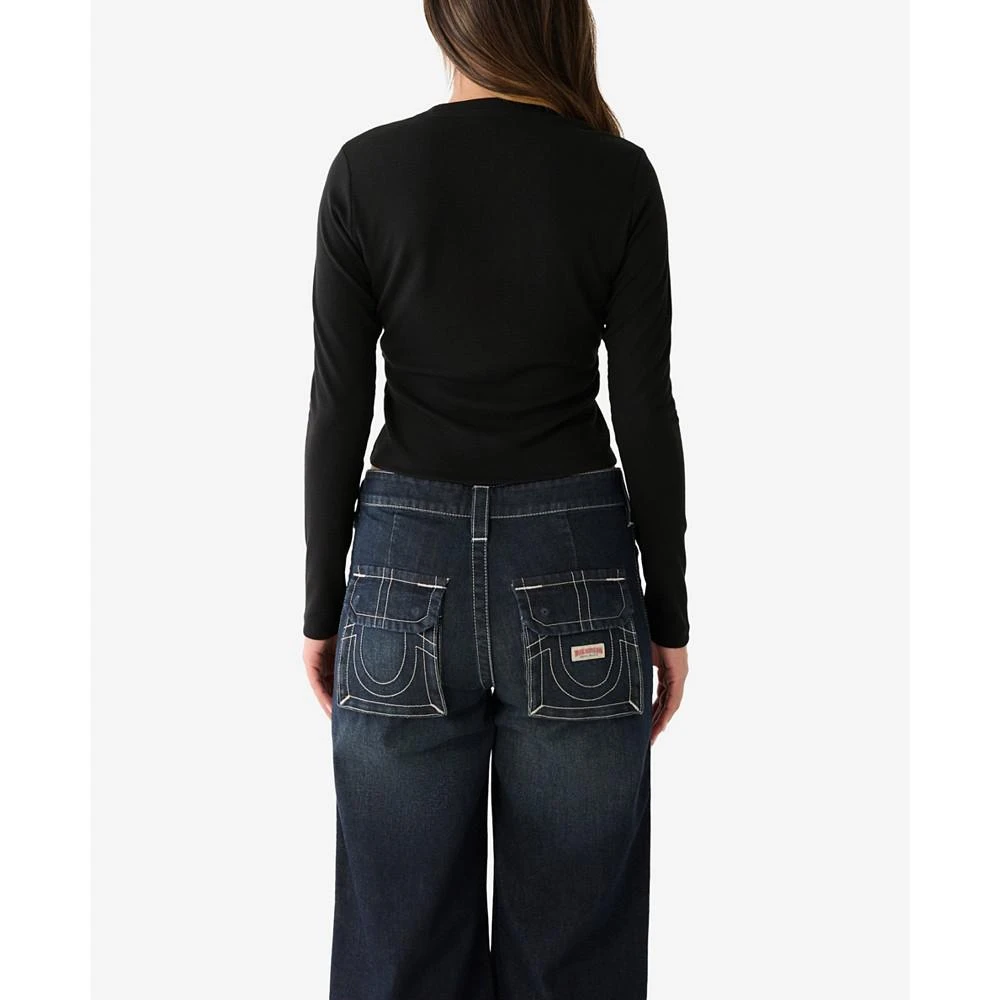 商品True Religion|Women's Long Sleeve Ribbed Baby T-shirt,价格¥265,第2张图片详细描述
