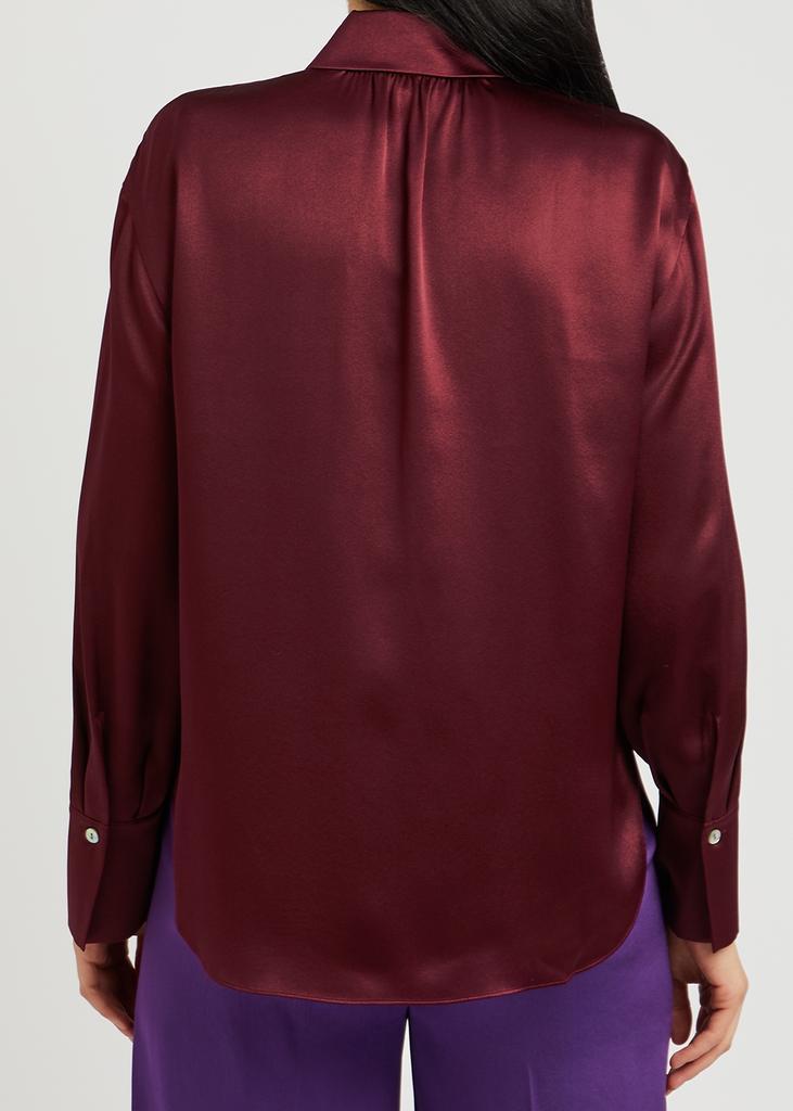 商品Vince|Burgundy silk-satin shirt,价格¥2932,第5张图片详细描述