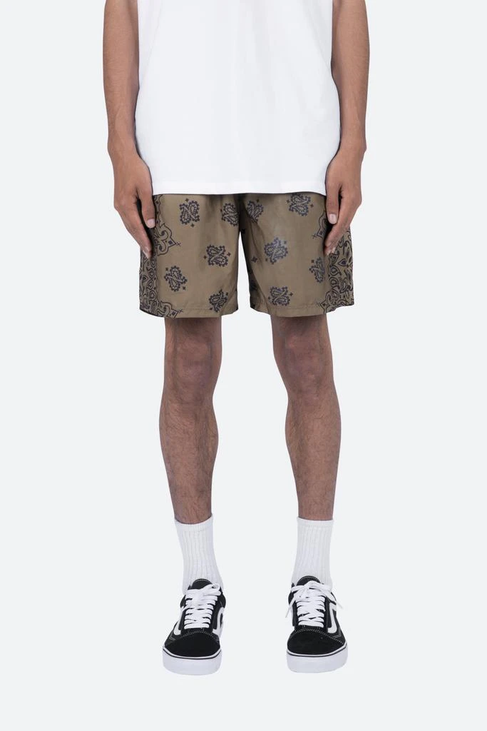 商品MNML|Nylon Paisley Shorts - Brown,价格¥181,第1张图片