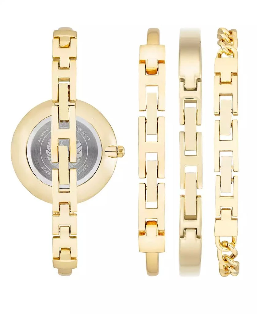 商品Anne Klein|Women's Gold-Tone Alloy Bangle Fashion Watch 41mm Set 4 Pieces,价格¥561,第3张图片详细描述