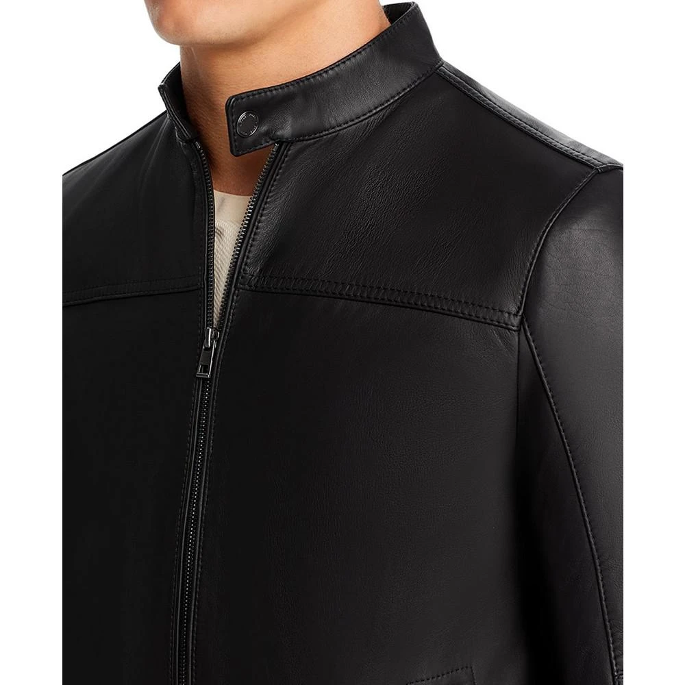 商品Michael Kors|Men's Leather Racer Jacket, Created for Macy's,价格¥2960,第4张图片详细描述