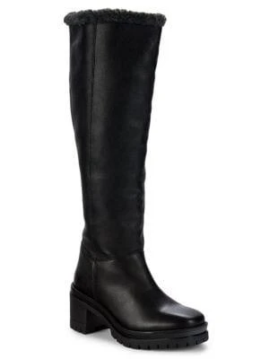 商品Charles David|Collateral Leather & Faux Fur-Lined Knee-High Boots,价格¥798,第2张图片详细描述