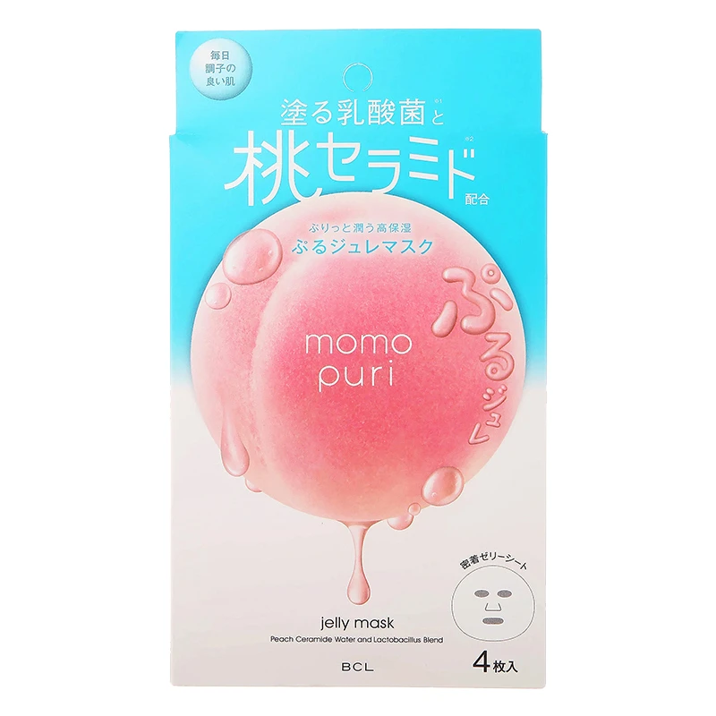 商品BCL SABORINO|BCL momopuri桃子精华神经酰胺乳酸菌面膜4片,价格¥89,第1张图片