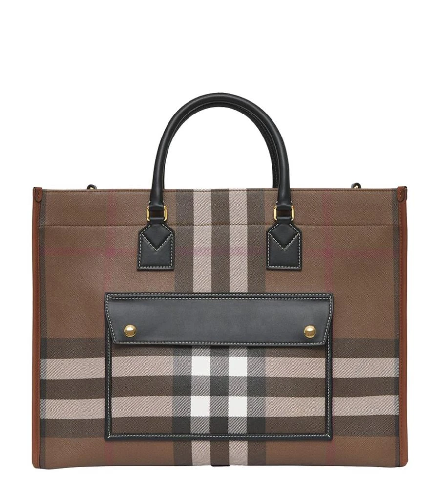 商品Burberry|Medium Check Freya Tote Bag,价格¥14387,第1张图片