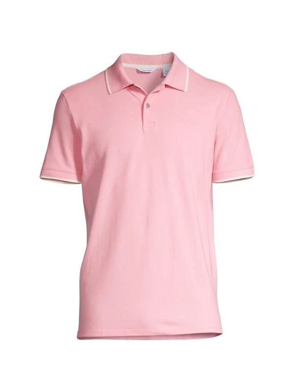 商品Calvin Klein|Pique Tipped Polo,价格¥158,第3张图片详细描述
