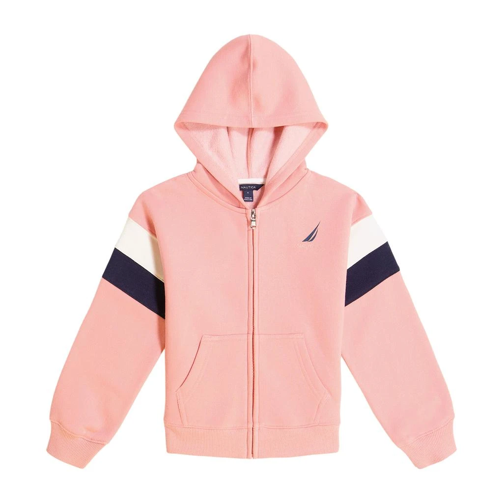 商品Nautica|Nautica Little Girls' Fleece Colorblock Hoodie (4-7),价格¥189,第3张图片详细描述