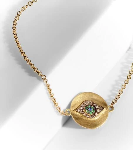 商品Ileana Makri|Eye 18kt gold bracelet with diamonds, tsavorites, and sapphires,价格¥15547,第4张图片详细描述