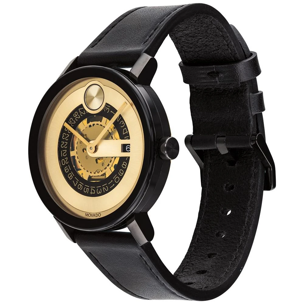 商品Movado|Men's Swiss Bold Evolution Black Leather Strap Watch 40mm,价格¥3669,第2张图片详细描述