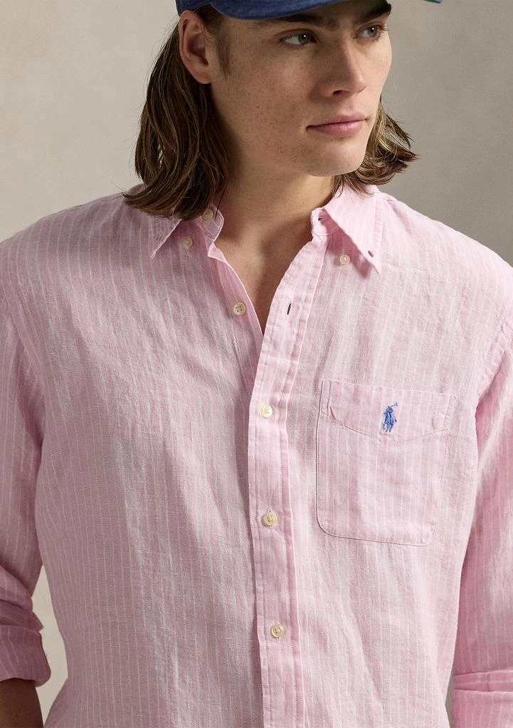 商品Ralph Lauren|男士 经典版型条纹亚麻衬衫,价格¥509,第3张图片详细描述