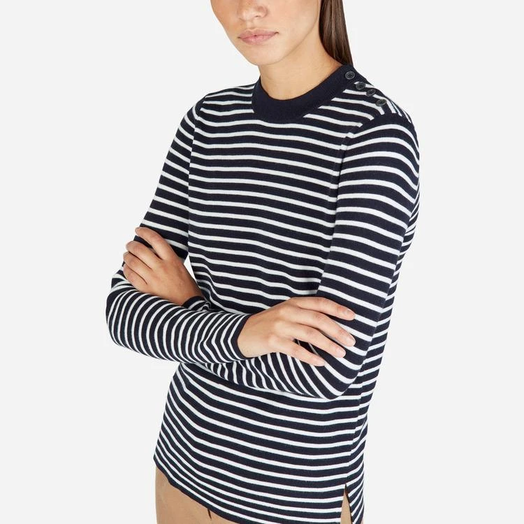 商品Everlane|The Merino Wool Stripe High Crew Sweater 美丽奴羊毛衫,价格¥457,第4张图片详细描述