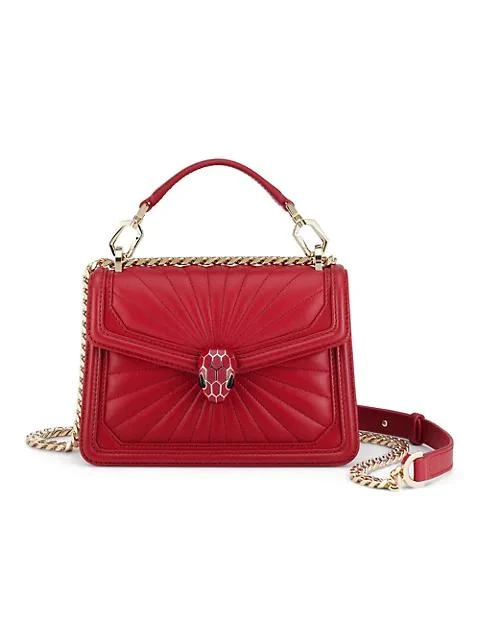 商品BVLGARI|Serpenti Sunshine Quilted Leather Top Handle Bag,价格¥23336,第1张图片
