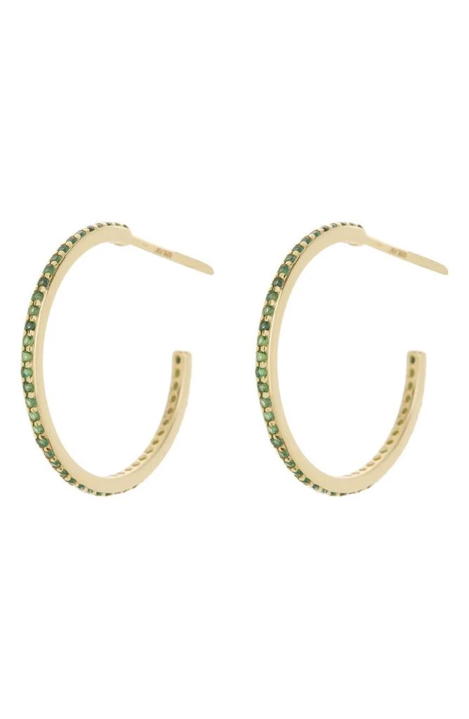 商品Argento Vivo Sterling Silver|18K Gold Plated Sterling Silver CZ Hoop Earrings,价格¥123,第1张图片