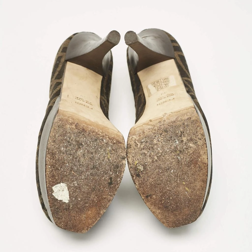 Fendi Brown Zucca Canvas Fendista Platform Pumps Size 39 商品
