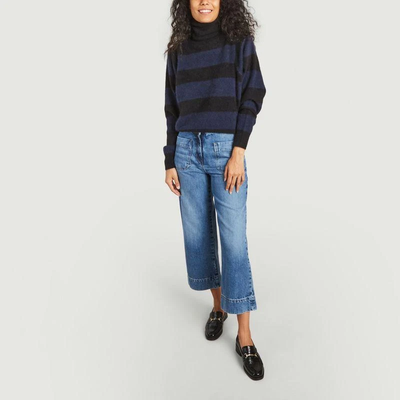 商品MAJESTIC FILATURES|Long-sleeved turtleneck sweater Noir Marine Majestic Filatures,价格¥2221,第4张图片详细描述