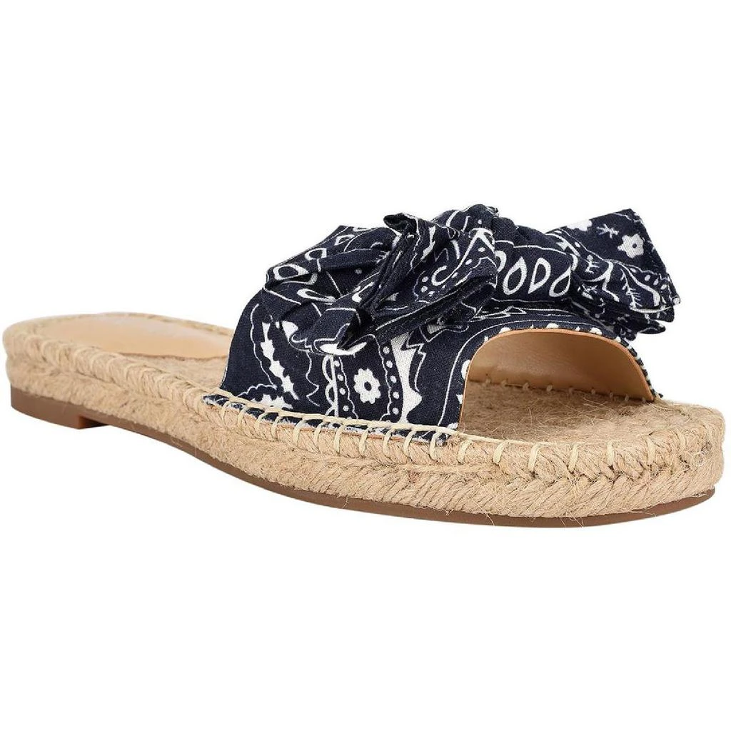 商品Nine West|Nine West Womens Bow Printed Slip On Slide Sandals,价格¥54,第1张图片