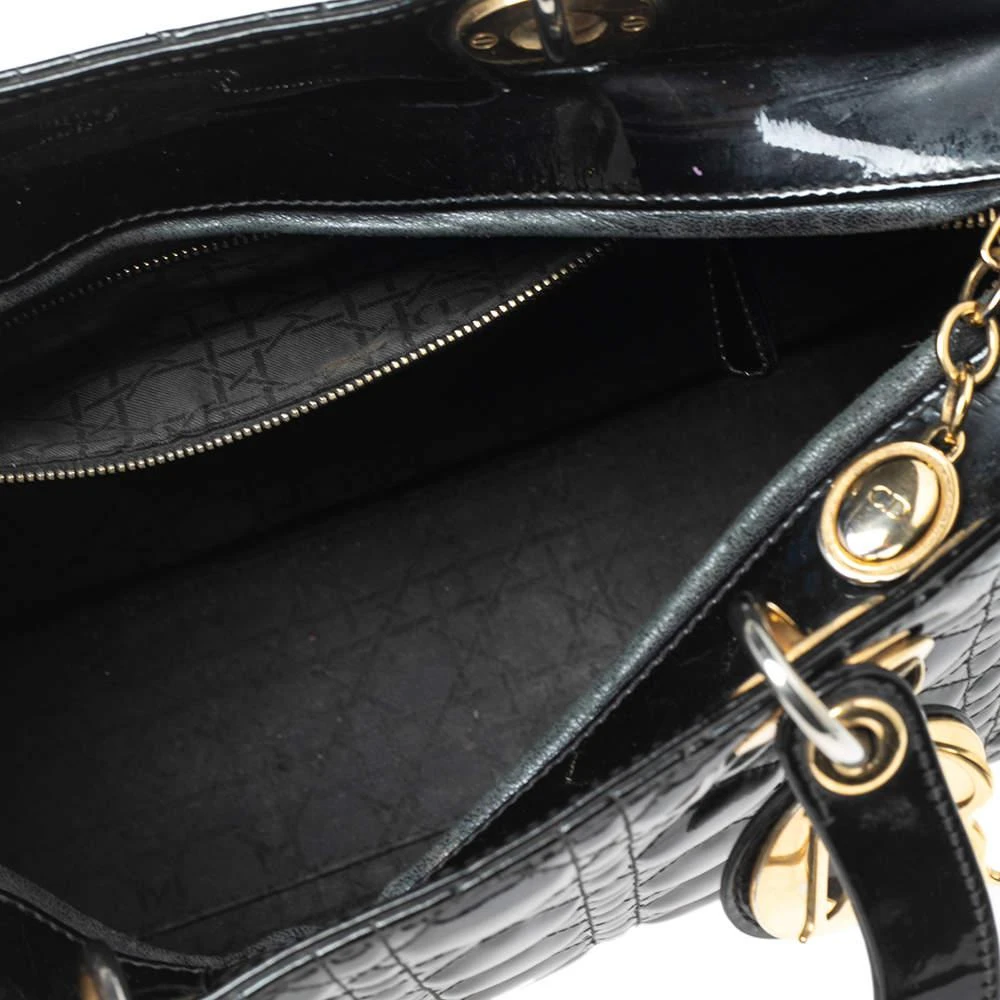 Dior Black Cannage Patent Leather Large Lady Dior Tote 商品