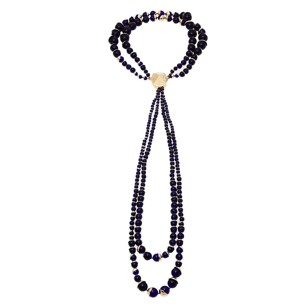 商品[二手商品] Dior|Dior Mise en Dior Blue Beaded Multi Strand Necklace,价格¥2630,第2张图片详细描述