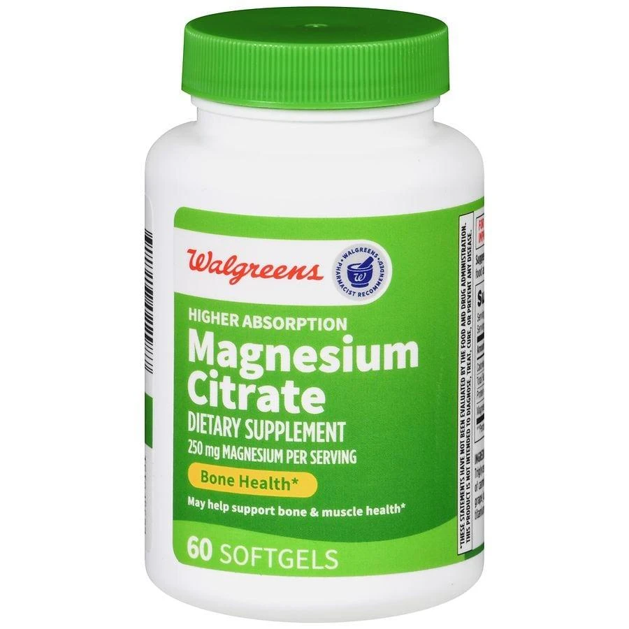 商品Walgreens|Higher Absorption Magnesium Citrate 250 mg Softgels (60 days),价格¥83,第1张图片